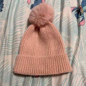 Cozy Pink Knit Pom-Pom Beanie for Kids